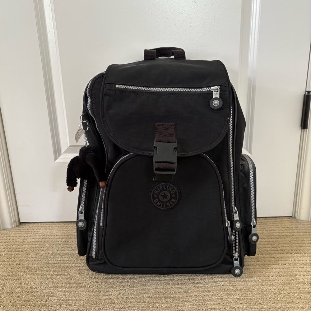 Kipling Black Rolling Backpack